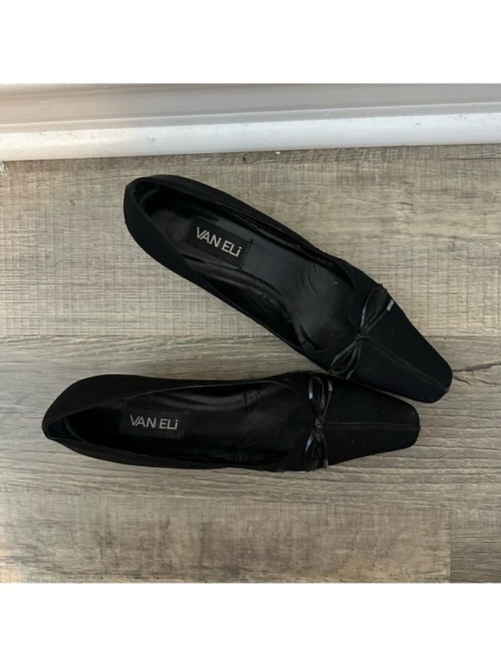 VANELI Vintage Black Bow Detail Women’s Kitten Heel Pumps - Picture 6 of 11